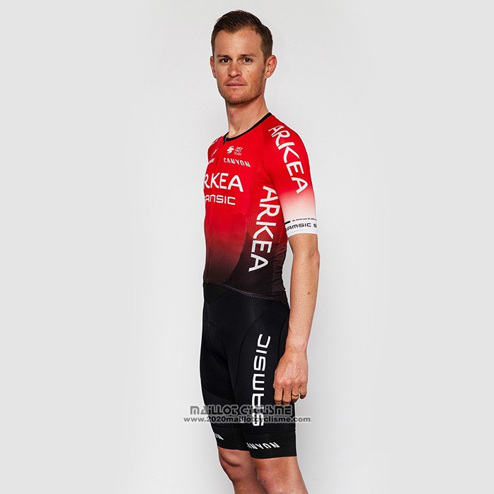 2022 Maillot Cyclisme Arkea Samsic Rouge Noir Manches Courtes et Cuissard